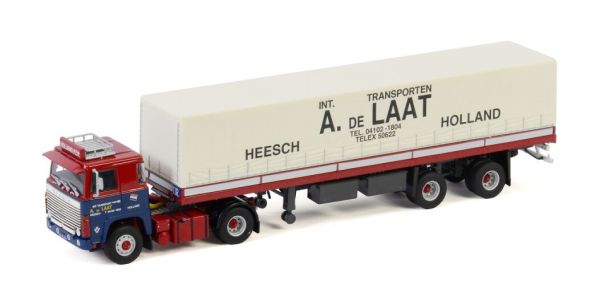 WSI01-3048 - SCANIA 140 4x2 con rimorchio coperto 2 Assi A. DE LAAT - 1