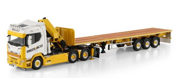 WSI01-4754 - SCANIA R Normal CR20N 6x4 con gru di carico e pianale MEDIACO a 3 assi - 1