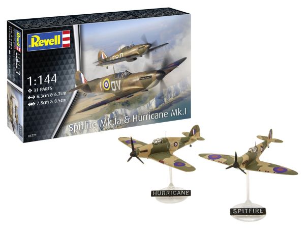 REV03771 - Aereo militare SUPERMARINE Spitfire Mk.Ia & HURRICANE MK.I da assemblare e dipingere - 1