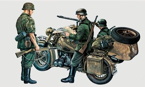 ITA0315 - Moto con sidecar BMW R75 da montare e verniciare - 1