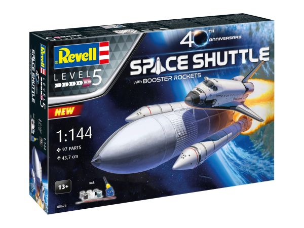REV05674 - Set regalo per il 40° booster Space Shuttle & Rockets. Compleanno da assemblare e dipingere - 1