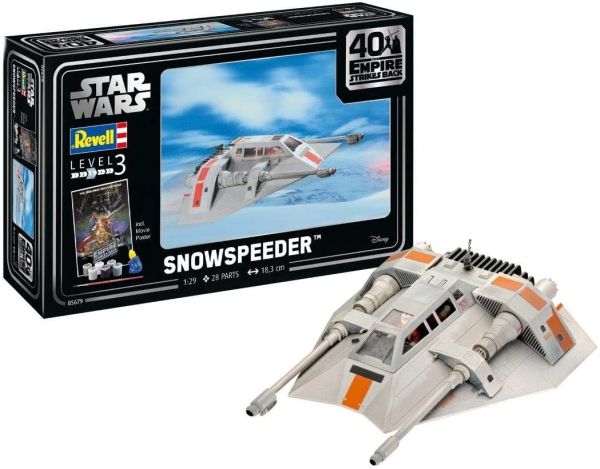 REV05679 - Snowspeeder - 40° anniversario L'impero colpisce ancora STAR WARS vernice e colla incluse per assemblare e dipingere - 1