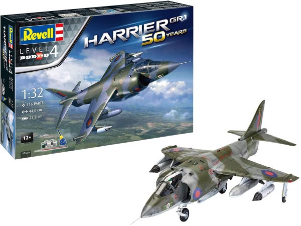 REV05690 - Aereo da caccia Harrier GR.1 con vernice da montare e verniciare - 1