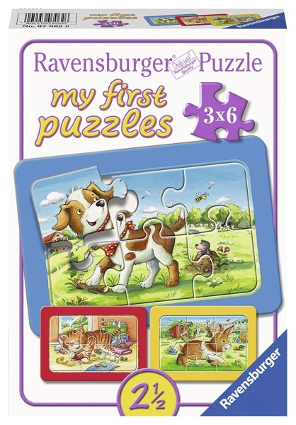 RAV07062 - I miei primi puzzle - 3 puzzle da 6 pezzi - I miei amici animali - 1