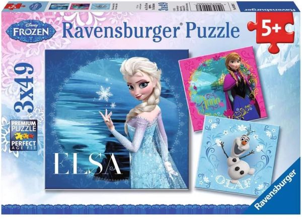RAV092697 - Puzzle 3x49 Pezzi Frozen Elsa Anna e Olaf - 1