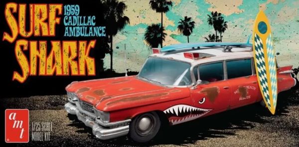 AMT1242/12 - CADILLAC Ambulance 1959 -Surf Shark da assemblare e verniciare - 1