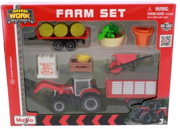 MST12564-A - Set MASSEY FERGUSON 8S.265 con cargador, remolque, plataforma para paja y accesorios - 1