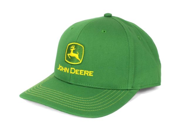 JA1308-0927-GR - Cappuccio verde JOHN DEERE con logo giallo - 1