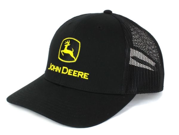 1308-3344-BK - Cappellino nero JOHN DEERE con parte posteriore in rete - 1