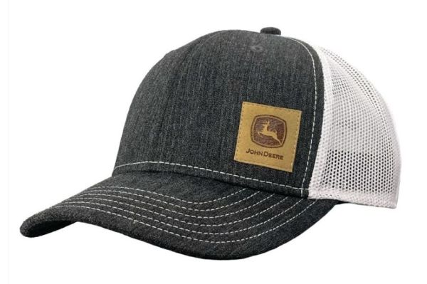 MC13080620BK - Cappellino nero con retro in rete bianca e toppa JOHN DEERE - 1