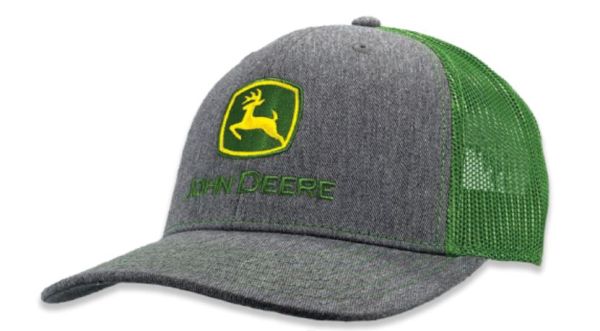MC13083346GR - Cappello grigio con retro in rete verde JOHN DEERE - 1