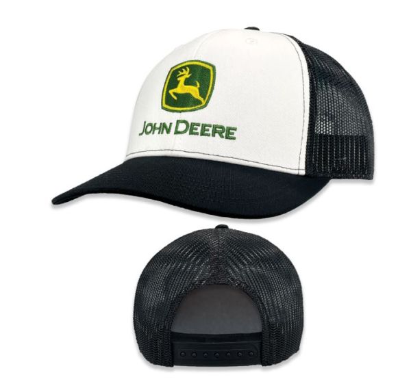 MC13083346WH - Cappellino a rete bianco e nero JOHN DEERE - 1