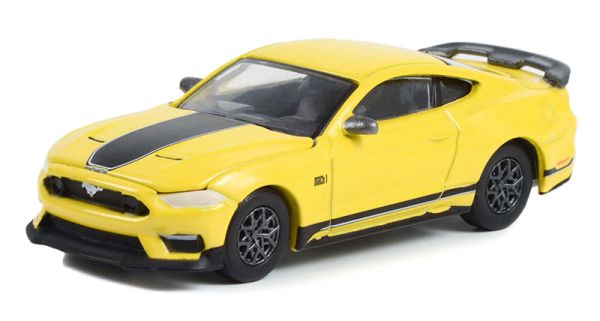 GREEN13320-F - FORD mustang mach 1 2021 giallo della serie GL MUSCLE in blister - 1