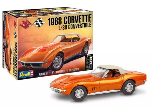 REV14572 - Corvette L/88 decappottabile arancione del 1968 - Da montare e verniciare - 1