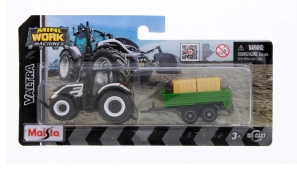 MST15590-G - VALTRA blanco con remolque, en blíster - 1