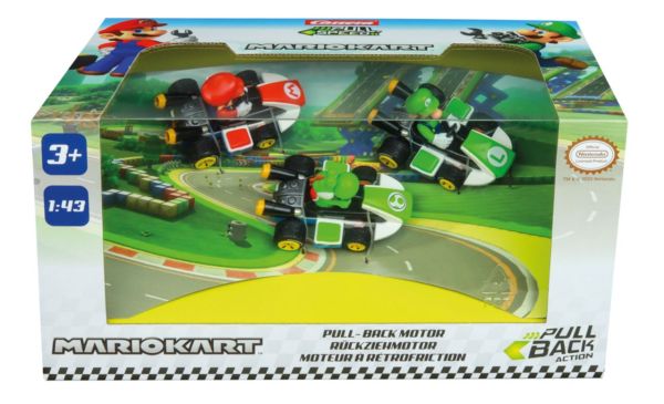 CARRERA15813010 - 3 Kart a frizione con pilota MARIO KART - Mario Luigi e Yoshi - 1