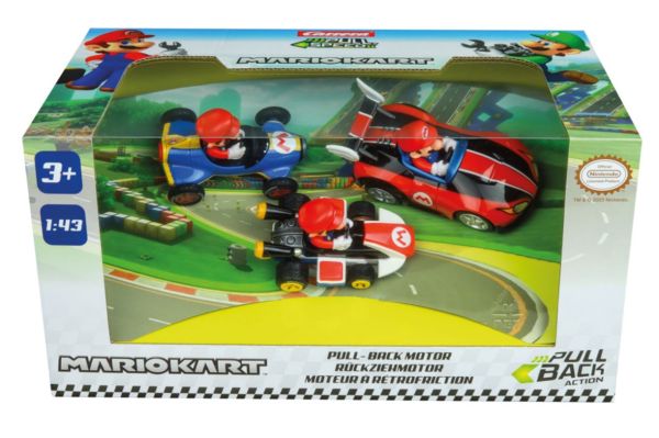 CARRERA15813016 - 3 Veicoli a frizione con pilota MARIO KART - 1