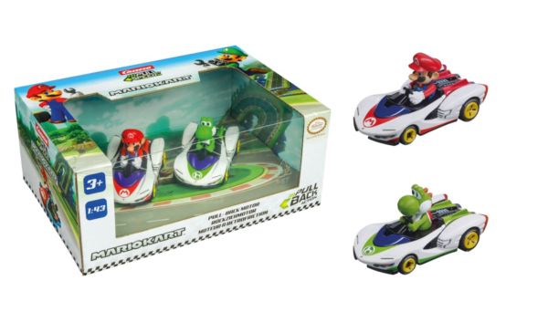 CARRERA15813022 - 2 Macchine a frizione con pilota MARIO KART - Mario e Yoshi - 1