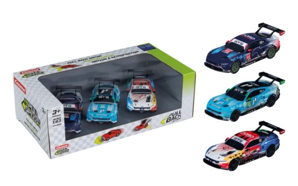 CARRERA15813033 - Set da 3 FORD Mustang a frizione - Multimatic Motorsports #64 - Proton Competition #55 - Champion Spirit Livery #64 - 1