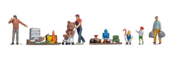 NOC16282 - 5 statuette con supporti a tema - Mercatino delle pulci - 1