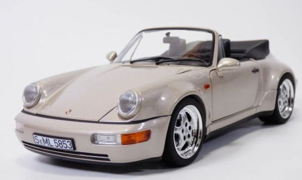 NOREV187140 - Porsche 911 Turbo Look Cabriolet del 1992, colore argento metallizzato Zermatt. - 1