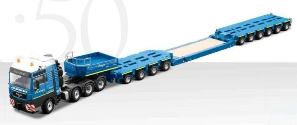 CON70177/04 - MAN TGX XXL 8x4 con GOLDHOFER 10 Axles Rimorchio a pianale ribassato 
