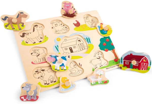 NCT10430 - 8 pezzi puzzle di legno fattoria - 1