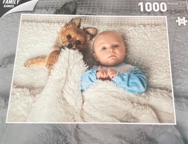 GLOT107-1 - Puzzle da 1000 pezzi bambino con il suo cane - 1