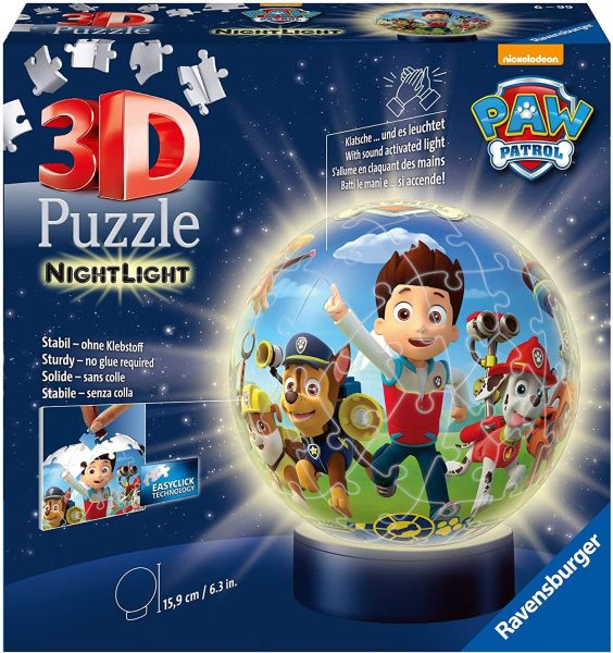 RAV118427 - Puzzle 3D Nightlight 72 pezzi PAW PATROL - 1