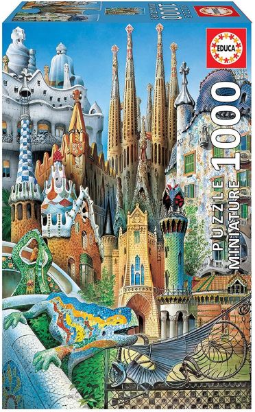 EDU11874 - Puzzle 1000 Pezzi Miniatura Collage Gaudi - 1