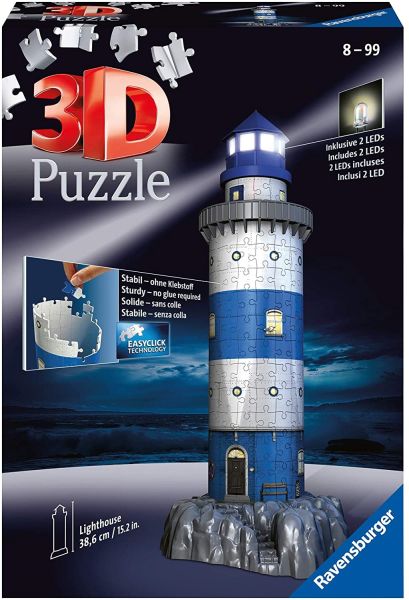 RAV125777 - Puzzle 3D 216 pezzi Faro illuminato - 1