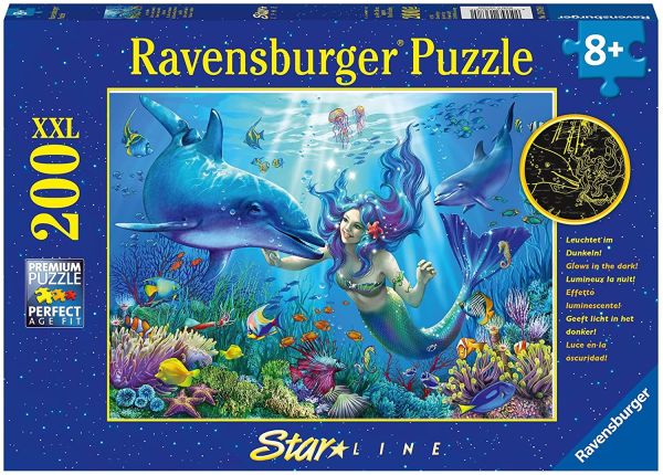 RAV136780 - Puzzle fosforescente 200 pezzi Paradiso sottomarino - 1