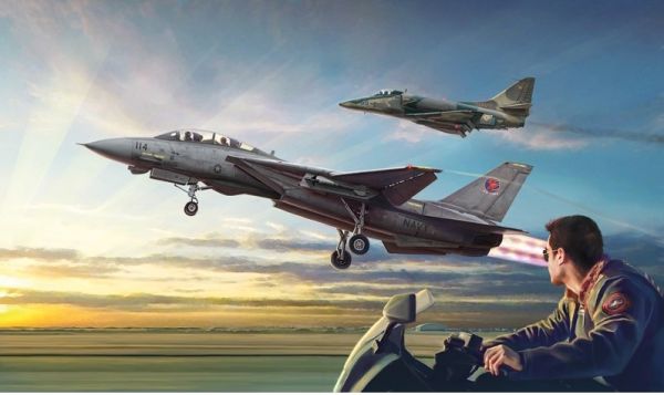ITA1422 - US Navy Fighter Top Gun - F-14A vs A-4F da assemblare e dipingere - 1