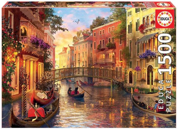 EDU17124 - Puzzle 1500 pezzi Tramonto a Venezia - 1