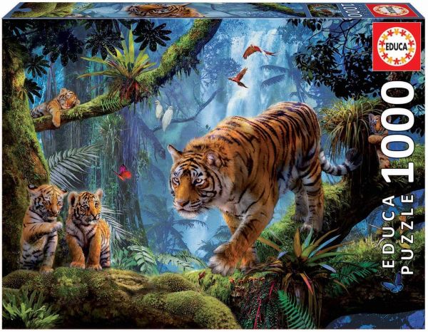 EDU17662 - Puzzle 1000 Pezzi Tigri sull'albero - 1