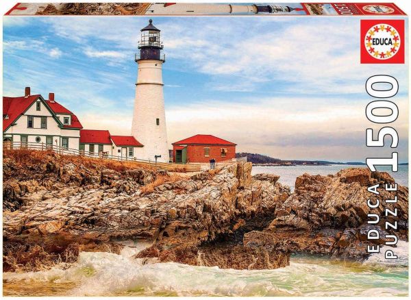 EDU17978 - Puzzle 1500 pezzi faro e rocce - 1