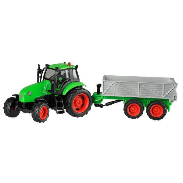 KID510653C - Trattore ad attrito rosso con cerchioni verdi con rimorchio - 1