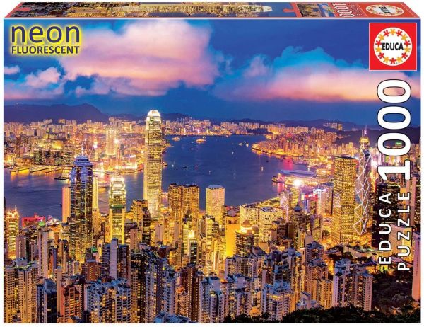 EDU18462 - Puzzle fluorescente da 1000 pezzi di Hong Kong - 1