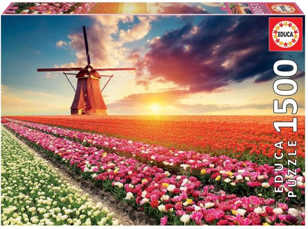 EDU18465 - Puzzle da 1500 pezzi Campi di tulipani - 1