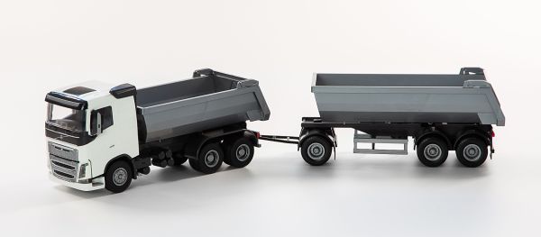 EMEK20352 - Autocarro con cassone ribaltabile VOLVO FH 6x4 bianco con cassone ribaltabile a 1+2 assi - 1