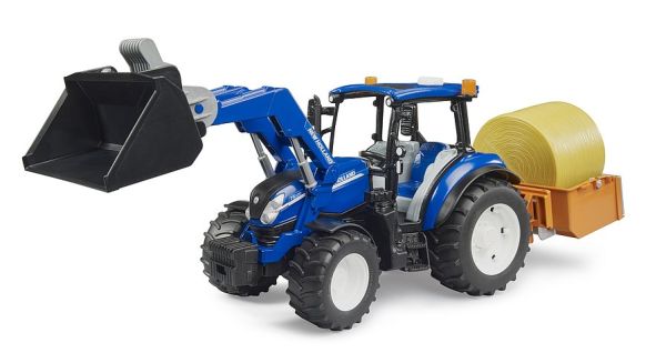 BRU2187 - NEW HOLLAND T5.120 con caricatore e cassone ribaltabile con forche - 1