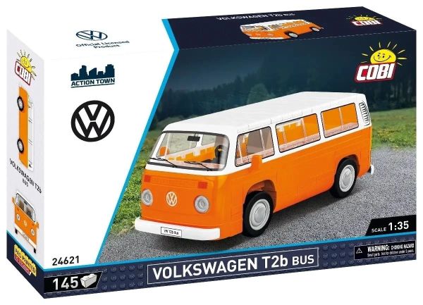 COB24621 - Autobus VOLKSWAGEN Tipo 2 Arancione e Bianco - 145 Pezzi - 1