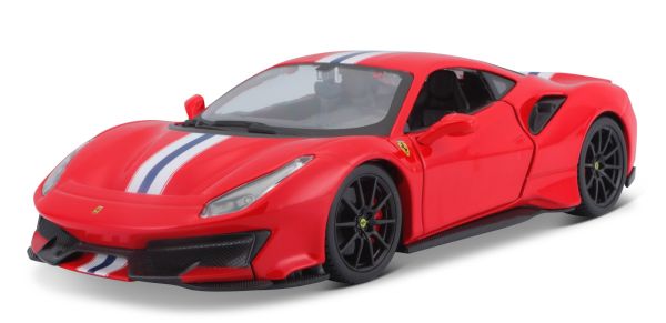 BUR26026 - FERRARI 488 Pista Rosso con strisce bianche - 1