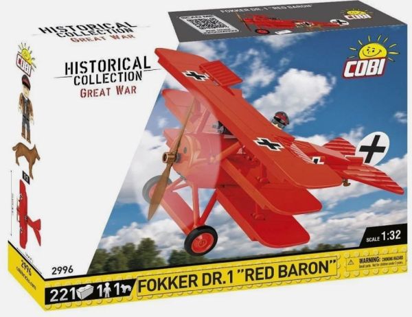 COB2996 - Aereo militare FOKKER DR.1 - BARONE ROSSO - 221 parti - 1