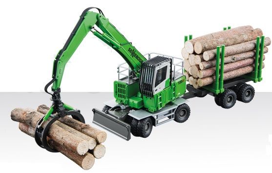 CON2958 - Escavatore SENNEBOGEN 735E Log Truck con 2 assi Rimorchio - 1