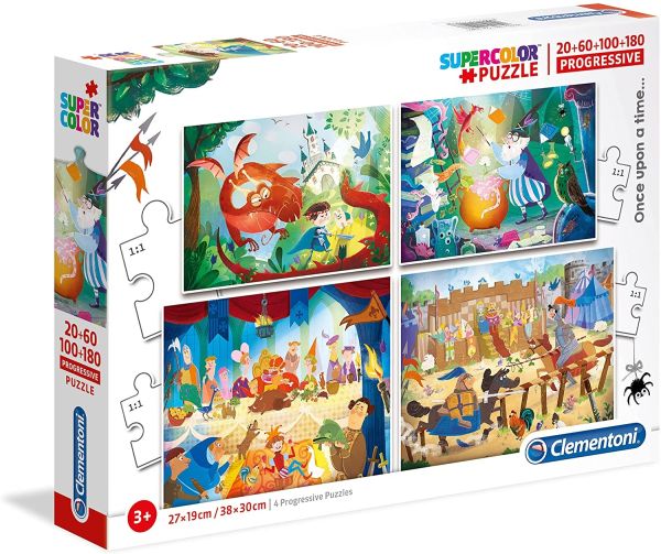 CLE21406 - 4 puzzle 20-60-100-180 pezzi - In Medieval Times - 1