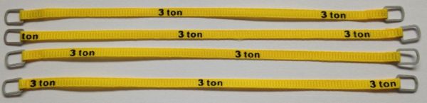 YCC333-3 - Set di 4 cinghie di sollevamento 3 tonnellate di 14 cm gialle - 1