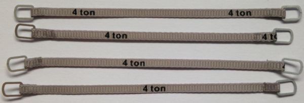 YCC334-2 - Set di 4 cinghie di sollevamento 4 tonnellate di 10 cm grigio - 1