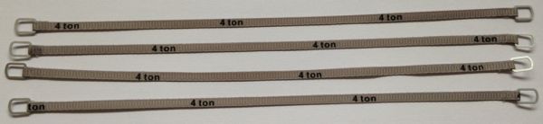 YCC334-4 - Set di 4 cinghie di sollevamento 4 tonnellate di 18 cm grigio - 1