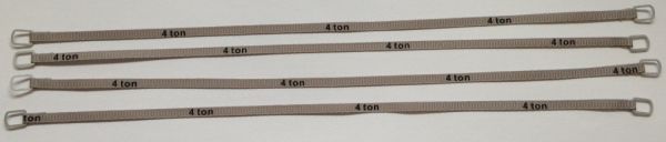 YCC334-5 - Set di 4 cinghie di sollevamento 4 tonnellate di 22 cm grigio - 1